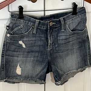 Rock & Republic Frayed Hem Jean Shorts